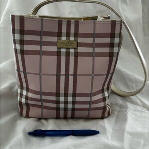 Burberry Pink and Brown Plaid Purse